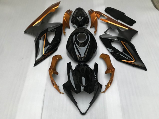 2005-2006 Schwarz Glänzend & Bronze Suzuki GSXR 1000 Motorrad Verkleidungen 2005-2006 Schwarz Glänzend & Bronze Suzuki GSXR 1000 Motorrad Verkleidungen
