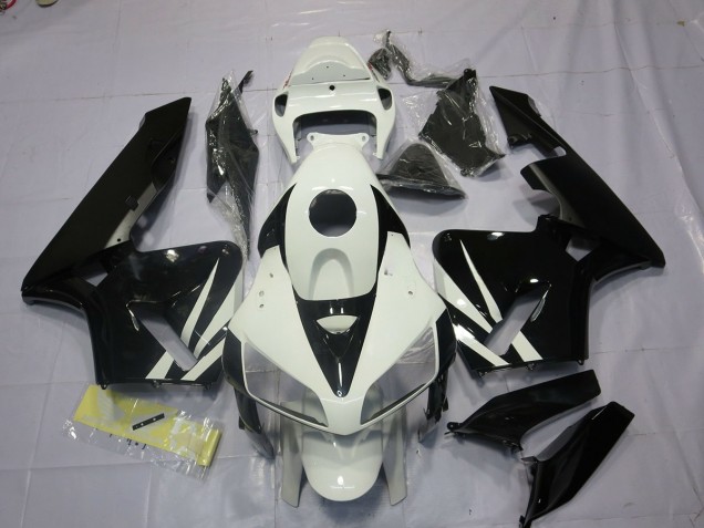 2005-2006 Schwarz & Weiß Honda CBR600RR Motorrad Verkleidungen 2005-2006 Schwarz & Weiß Honda CBR600RR Motorrad Verkleidungen