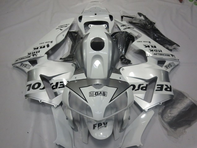 2005-2006 Silber Repsol Honda CBR600RR Motorrad Verkleidungen 2005-2006 Silber Repsol Honda CBR600RR Motorrad Verkleidungen