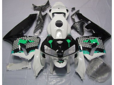 2005-2006 Türkisspritzer Auf Glänzendem Schwarz Honda CBR600RR Motorrad Verkleidungen