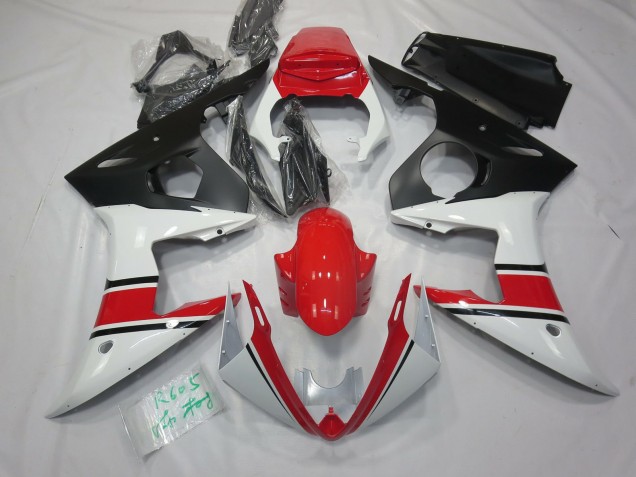 2005 Weiß Rot & Schwarz Yamaha R6 Motorrad Verkleidungen