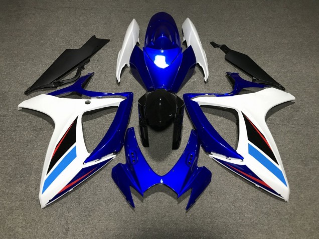 2006-2007 Blauweiß & Schwarz Suzuki GSXR 600-750 Motorrad Verkleidungen 2006-2007 Blauweiß & Schwarz Suzuki GSXR 600-750 Motorrad Verkleidungen
