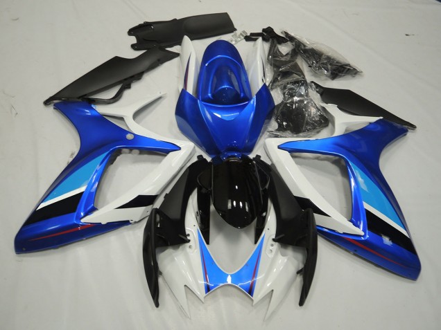 2006-2007 Blau & Weiß Suzuki GSXR 600-750 Motorrad Verkleidungen 2006-2007 Blau & Weiß Suzuki GSXR 600-750 Motorrad Verkleidungen