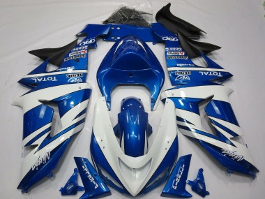 2006-2007 Blauweißer Ninja Kawasaki ZX10R Motorrad Verkleidungen