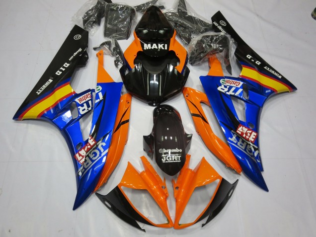2006-2007 Blauorange Yamaha R6 Motorrad Verkleidungen 2006-2007 Blauorange Yamaha R6 Motorrad Verkleidungen