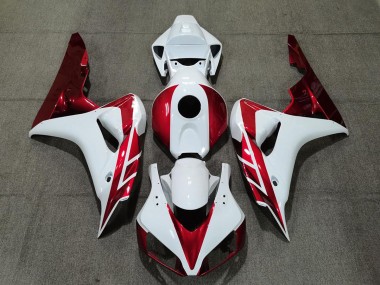 2006-2007 Candy Red & Weiß Honda CBR1000RR Motorrad Verkleidungen