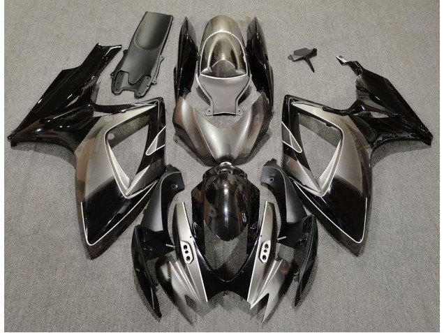 2006-2007 Dunkelsilber & Schwarz Suzuki GSXR 600-750 Motorrad Verkleidungen