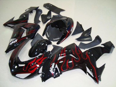 2006-2007 Flame Rot Kawasaki ZX10R Motorrad Verkleidungen