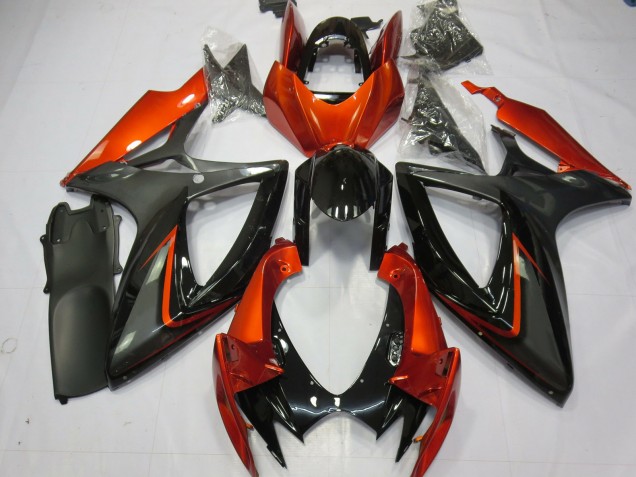 2006-2007 Gebranntes Orange & Grau Suzuki GSXR 600-750 Motorrad Verkleidungen