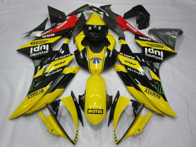 2006-2007 Gelb Motul Yamaha R6 Motorrad Verkleidungen 2006-2007 Gelb Motul Yamaha R6 Motorrad Verkleidungen
