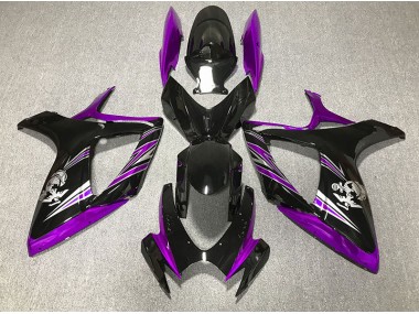 2006-2007 Glanz Lila & Schwarzes Design Suzuki GSXR 600-750 Motorrad Verkleidungen