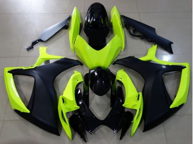 2006-2007 Glänzend Gelb & Schwarz Suzuki GSXR 600-750 Motorrad Verkleidungen