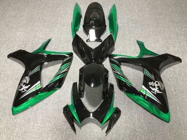2006-2007 Glänzend Grün & Schwarz Design Suzuki GSXR 600-750 Motorrad Verkleidungen