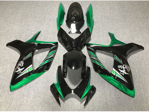 2006-2007 Glänzend Grün & Schwarz Design Suzuki GSXR 600-750 Motorrad Verkleidungen