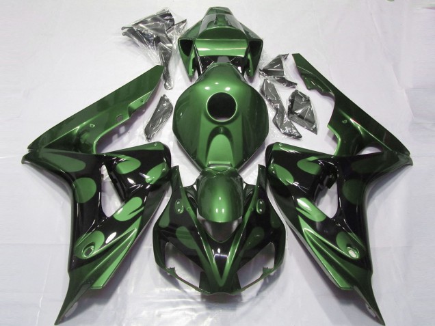 2006-2007 Glänzend Grün & Schwarz Honda CBR1000RR Motorrad Verkleidungen