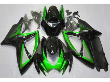 2006-2007 Glänzend Grün & Schwarz Suzuki GSXR 600-750 Motorrad Verkleidungen