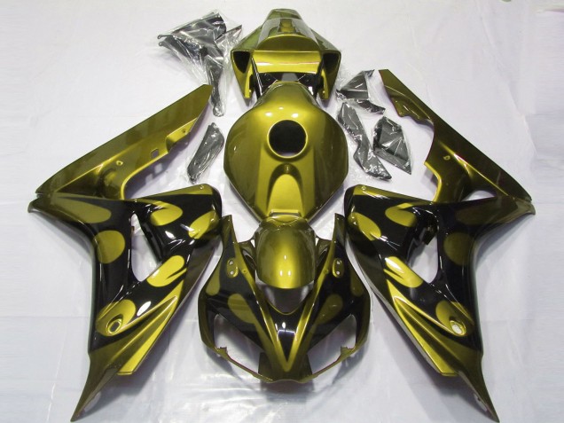 2006-2007 Glänzendes Gelb & Schwarz Honda CBR1000RR Motorrad Verkleidungen