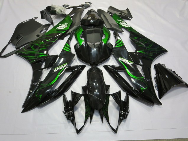 2006-2007 Grün Flamme Yamaha R6 Motorrad Verkleidungen