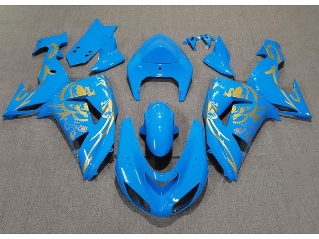 2006-2007 Hellblau & Gold Kawasaki ZX10R Motorrad Verkleidungen
