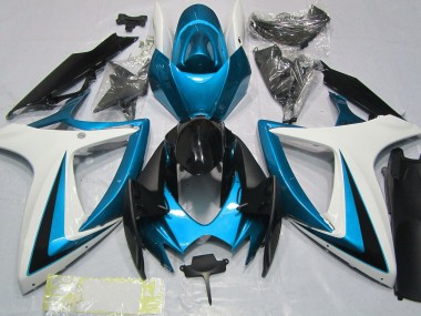2006-2007 Hellblau & Weiß Suzuki GSXR 600-750 Motorrad Verkleidungen