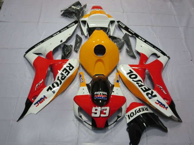2006-2007 Hellorangeweiß Repsol Honda CBR1000RR Motorrad Verkleidungen
