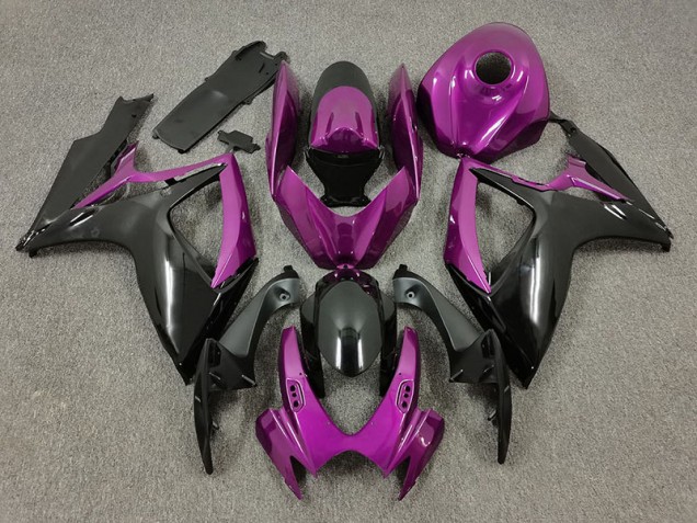 2006-2007 Lila & Schwarz Suzuki GSXR 600-750 Motorrad Verkleidungen
