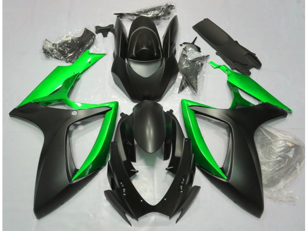 2006-2007 Matt Schwarz & Grün Suzuki GSXR 600-750 Motorrad Verkleidungen