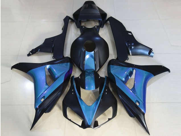2006-2007 Matt Schwarz & Hellblau Honda CBR1000RR Motorrad Verkleidungen
