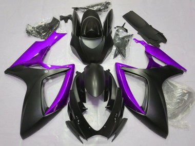 2006-2007 Matt Schwarz & Lila Suzuki GSXR 600-750 Motorrad Verkleidungen