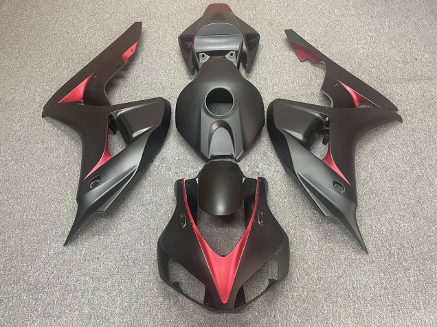 2006-2007 Matt Schwarz & Rot Honda CBR1000RR Motorrad Verkleidungen