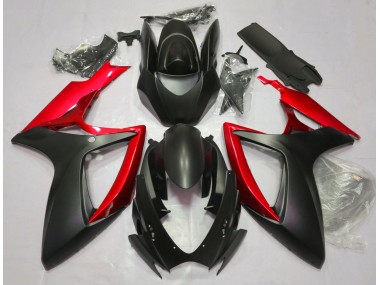 2006-2007 Matt Schwarz & Rot Suzuki GSXR 600-750 Motorrad Verkleidungen