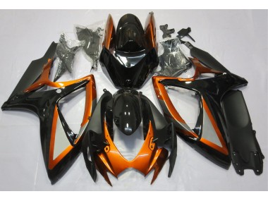 2006-2007 Orange Glänzend & Schwarz Suzuki GSXR 600-750 Motorrad Verkleidungen