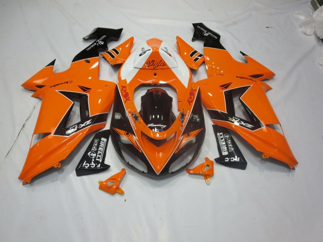 2006-2007 Orange-Schwarz Kawasaki ZX10R Motorrad Verkleidungen