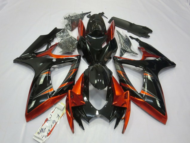 2006-2007 Orange & Schwarz Suzuki GSXR 600-750 Motorrad Verkleidungen 2006-2007 Orange & Schwarz Suzuki GSXR 600-750 Motorrad Verkleidungen