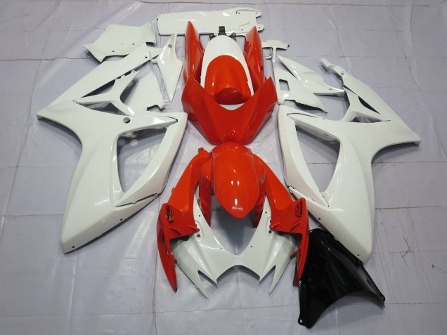 2006-2007 Orange & Weiß Suzuki GSXR 600-750 Motorrad Verkleidungen 2006-2007 Orange & Weiß Suzuki GSXR 600-750 Motorrad Verkleidungen