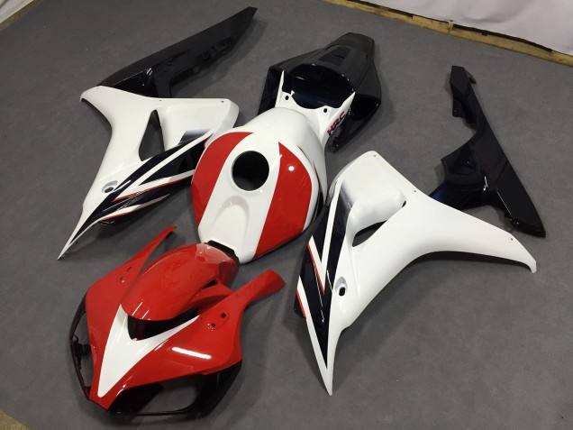 2006-2007 Rot Glänzend & Weiß Honda CBR1000RR Motorrad Verkleidungen 2006-2007 Rot Glänzend & Weiß Honda CBR1000RR Motorrad Verkleidungen