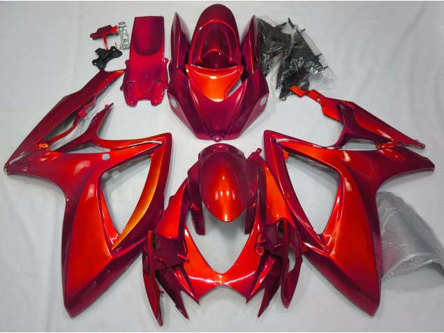 2006-2007 Rot Glänzend Schlichte Design Suzuki GSXR 600-750 Motorrad Verkleidungen 2006-2007 Rot Glänzend Schlichte Design Suzuki GSXR 600-750 Motorrad Verkleidungen