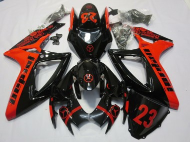2006-2007 Rot Jordan Suzuki GSXR 600-750 Motorrad Verkleidungen