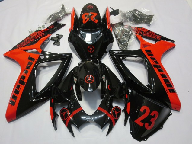 2006-2007 Rot Jordan Suzuki GSXR 600-750 Motorrad Verkleidungen 2006-2007 Rot Jordan Suzuki GSXR 600-750 Motorrad Verkleidungen