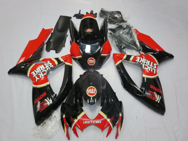 2006-2007 Rot Lucky Strike Suzuki GSXR 600-750 Motorrad Verkleidungen 2006-2007 Rot Lucky Strike Suzuki GSXR 600-750 Motorrad Verkleidungen