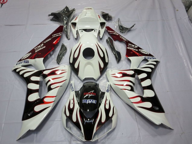 2006-2007 Rot & Schwarz Flamme Honda CBR1000RR Motorrad Verkleidungen