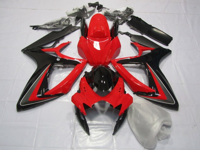 2006-2007 Rot Schwarz & Grau Suzuki GSXR 600-750 Motorrad Verkleidungen 2006-2007 Rot Schwarz & Grau Suzuki GSXR 600-750 Motorrad Verkleidungen