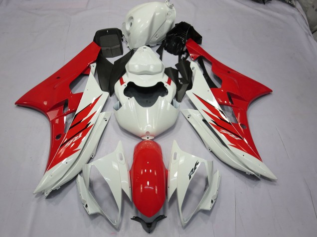 2006-2007 Rot & Weiß Yamaha R6 Motorrad Verkleidungen