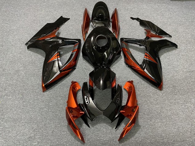 2006-2007 Schwarz & Gebranntes Orange Suzuki GSXR 600-750 Motorrad Verkleidungen 2006-2007 Schwarz & Gebranntes Orange Suzuki GSXR 600-750 Motorrad Verkleidungen
