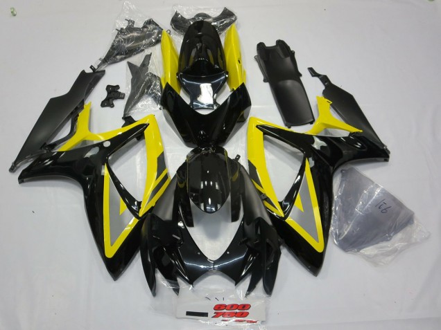2006-2007 Schwarz & Gelb Suzuki GSXR 600-750 Motorrad Verkleidungen 2006-2007 Schwarz & Gelb Suzuki GSXR 600-750 Motorrad Verkleidungen
