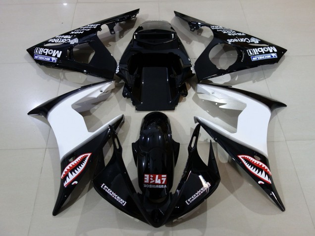 2006-2007 Schwarz Glänzend & Logos Yamaha R6 Motorrad Verkleidungen 2006-2007 Schwarz Glänzend & Logos Yamaha R6 Motorrad Verkleidungen