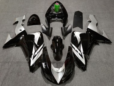 2006-2007 Schwarz & Silber Kawasaki ZX10R Motorrad Verkleidungen