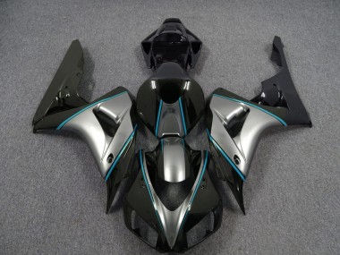 2006-2007 Silber Mit Blauem Nadelstreifen Honda CBR1000RR Motorrad Verkleidungen