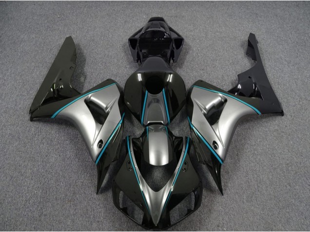 2006-2007 Silber Mit Blauem Nadelstreifen Honda CBR1000RR Motorrad Verkleidungen