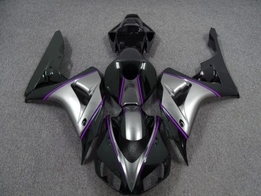 2006-2007 Silber Mit Dunkelviolettem Nadelstreifen Honda CBR1000RR Motorrad Verkleidungen